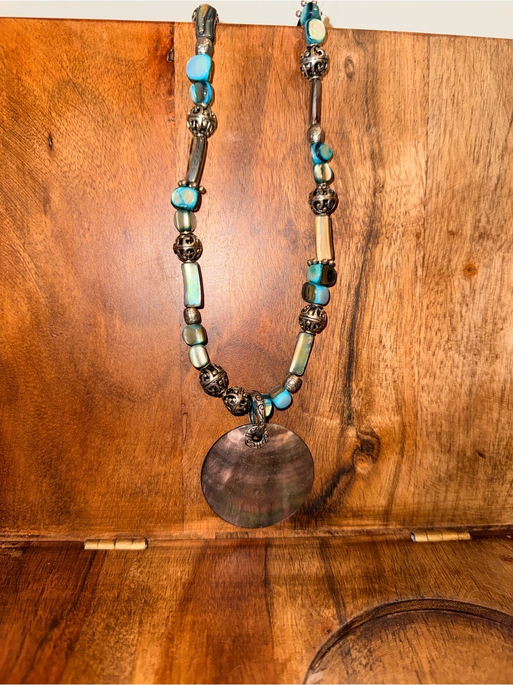 Turquoise Bead Pendant Necklace - Unbranded